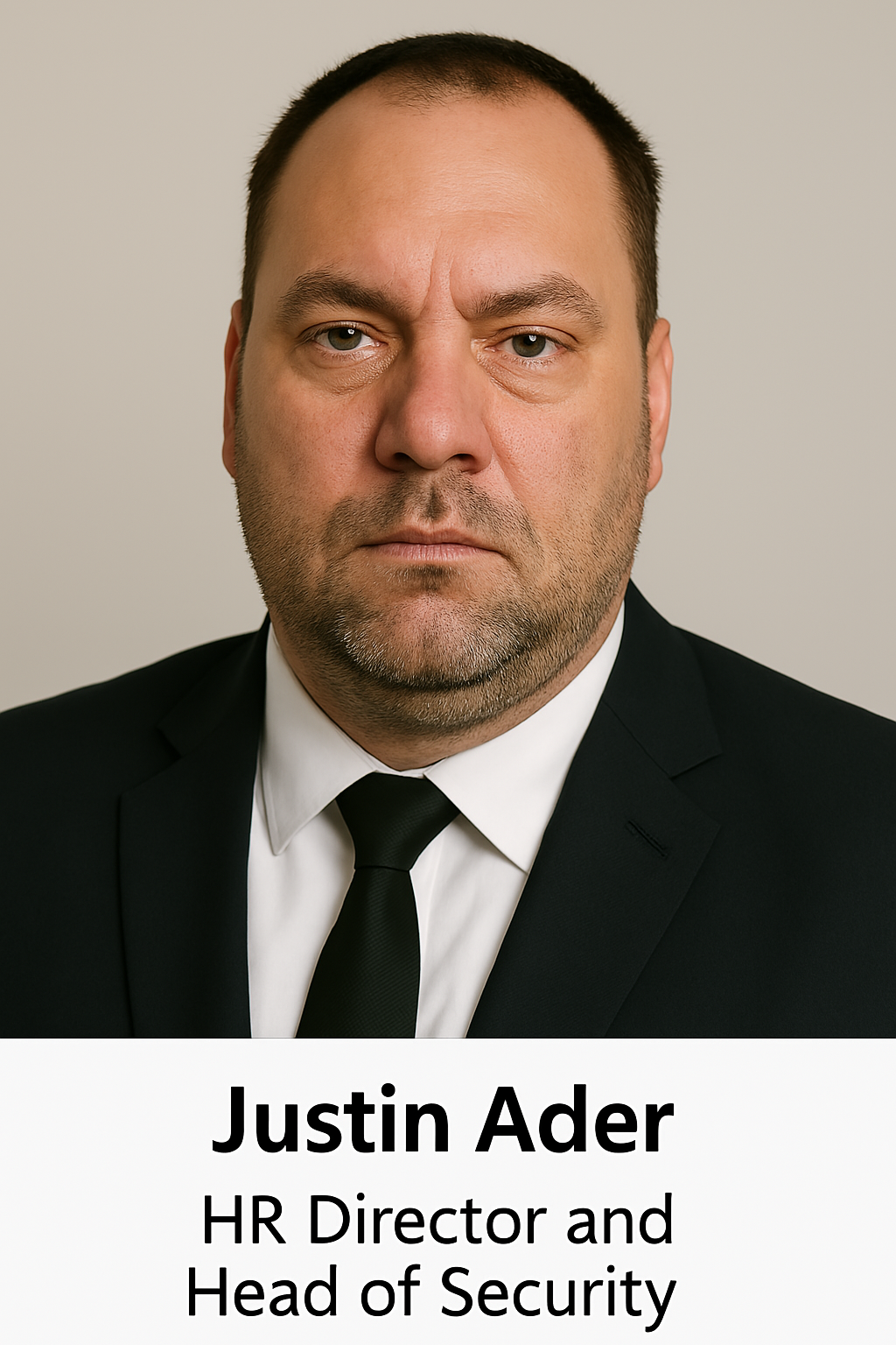 Justin Ader, HR Director and Head of Security
